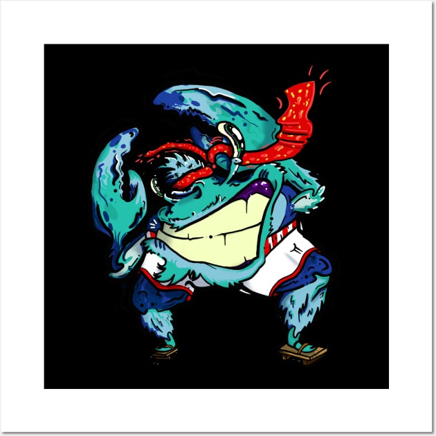 KICKCRAB KARATE  AESTHETIC CLOTHING EDGY TSHIRT Wall Art by madeincaribe